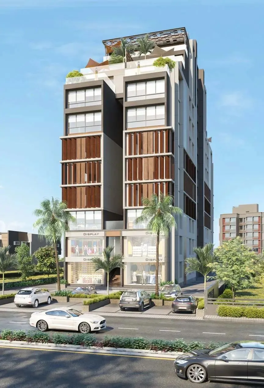 Skywalk The Element commercial building on Jagatpur Road, Gota, Ahmedabad